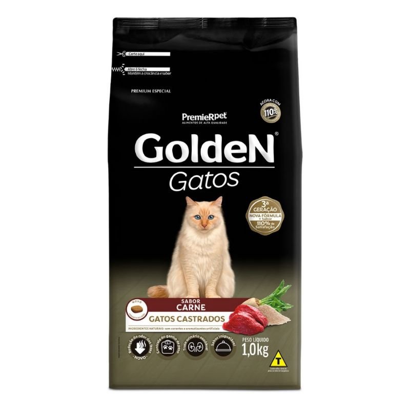 Ração Golden Adultos Sabor Carne 1kg